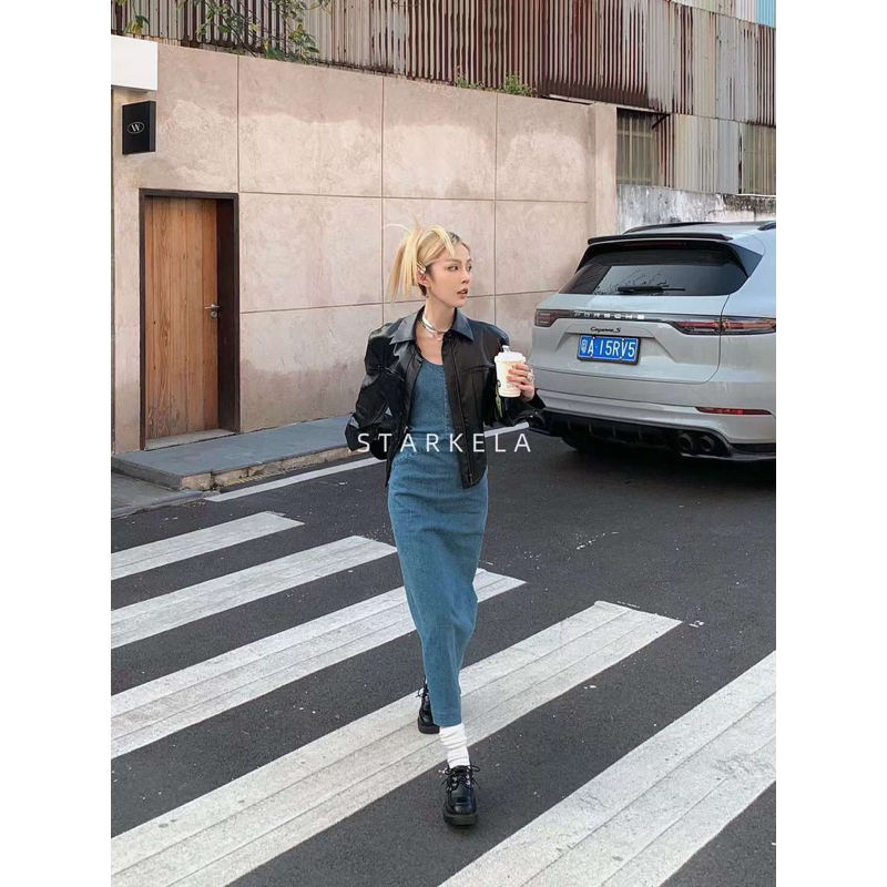 9923 giày loafer đế cao buộc dây