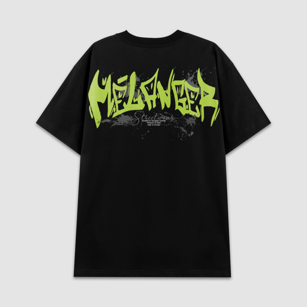 Áo thun tay lỡ Nam,Nữ Mélanger in HaNoi oversize cotton, cổ bo tròn 240gsm thoáng mát