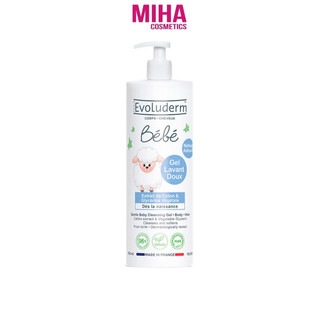 Sữa tắm gội dịu nhẹ cho bé evoluderm bebe baby gentle hair and body wash 500ml