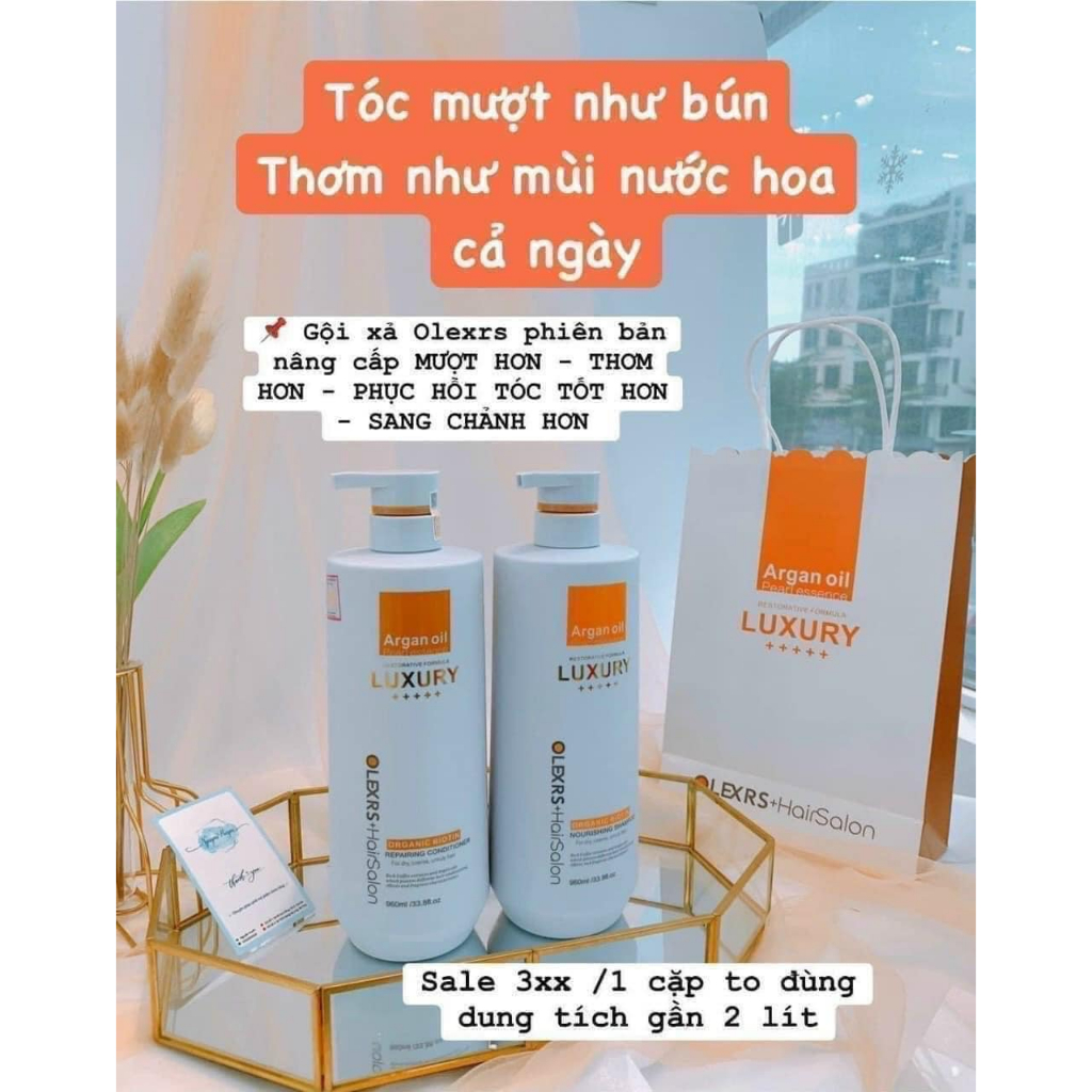 Cặp Dầu Gội Xả Olexrs Hair Salon Cho Tóc Khô Xơ Hư Tổn