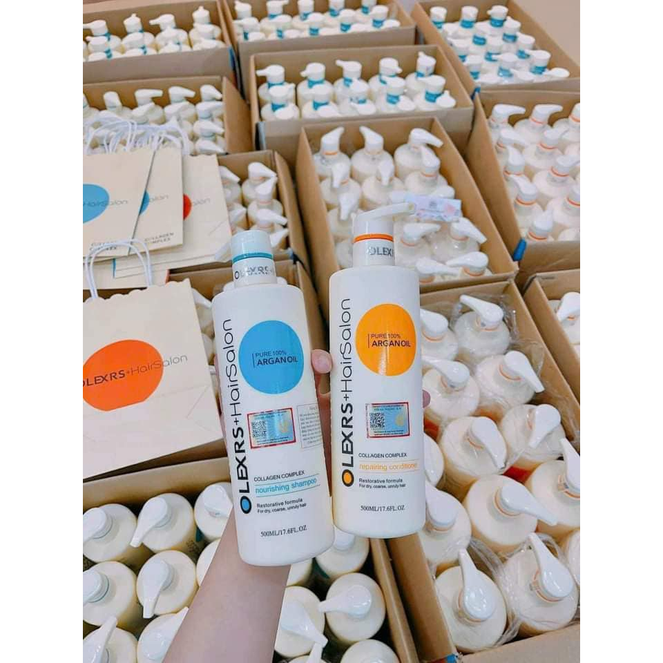 Cặp Dầu Gội Xả Olexrs Hair Salon Cho Tóc Khô Xơ Hư Tổn