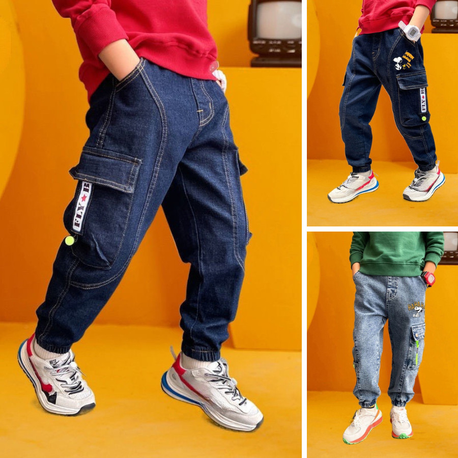 Quần Jean Bò Túi Hộp Dành Cho Bé Trai Từ 20-50kg - LittleKids.T