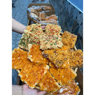 Combo 6 bịch cơm cháy mix 3 vị(mắm hành+lức chà bông+cơm nếp chà bông)siêu ngon