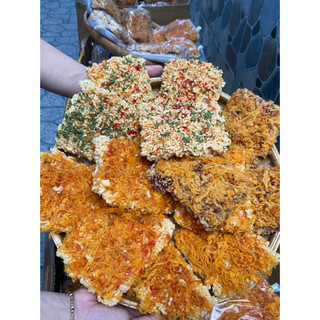 Combo 6 bịch cơm cháy mix 3 vị(mắm hành+lức chà bông+cơm nếp chà bông)siêu ngon