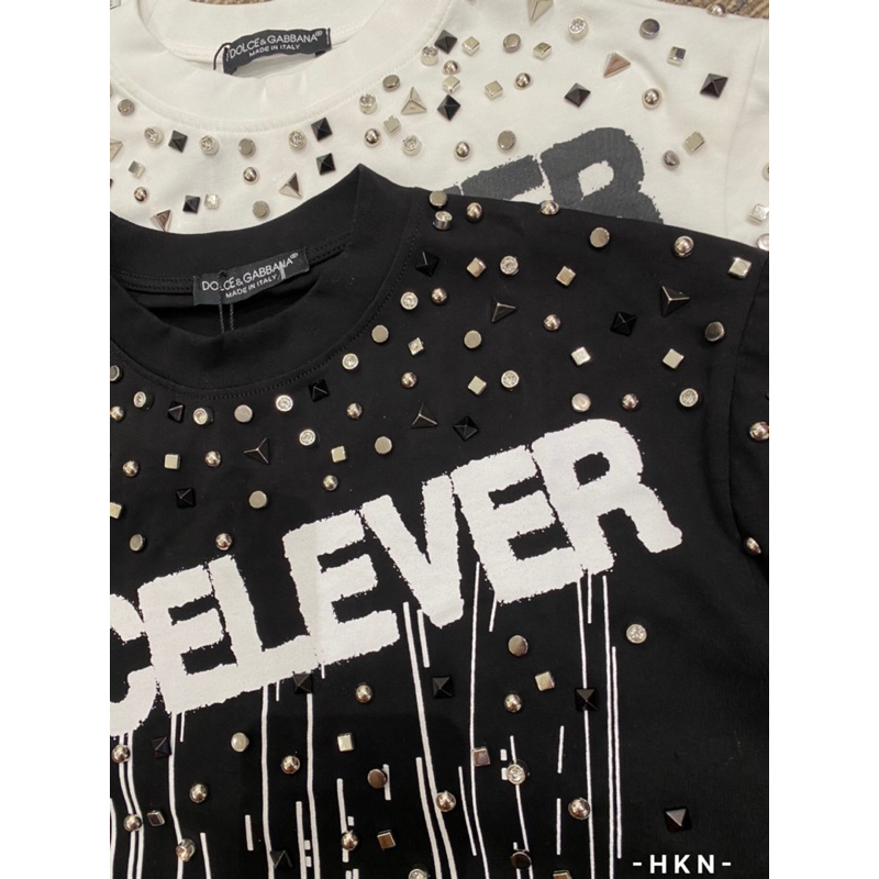 Áo phông dolce level đính đá to xuyên vải bản cao cấp,áo phông dolce đính đá quanh cổ phong cách boy phố