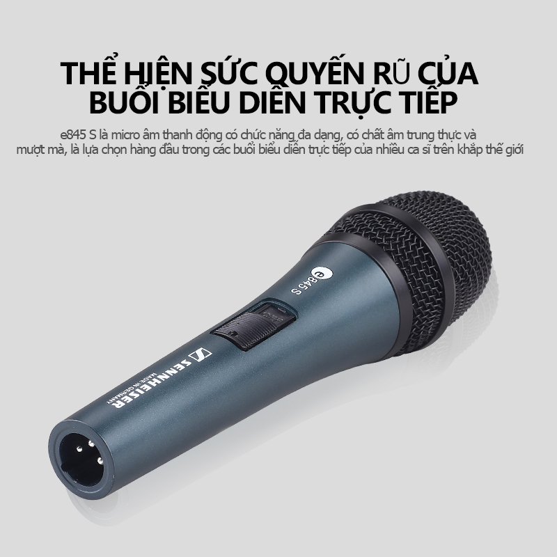Micro karaoke có dây,sennheiser/e845 S/e945 micro có dây,micro hát karaoke,giọng hát rõ và tràn đầy