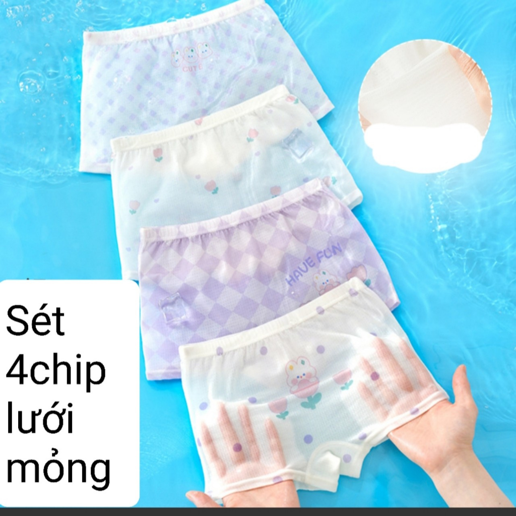 QUẦN LÓT LƯỚI MỎNG CHO BÉ GÁI TỪ 10-45KG