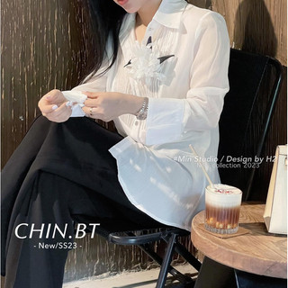 Áo Sơmi Ly Ngực Kèm Hoa Hot Hit