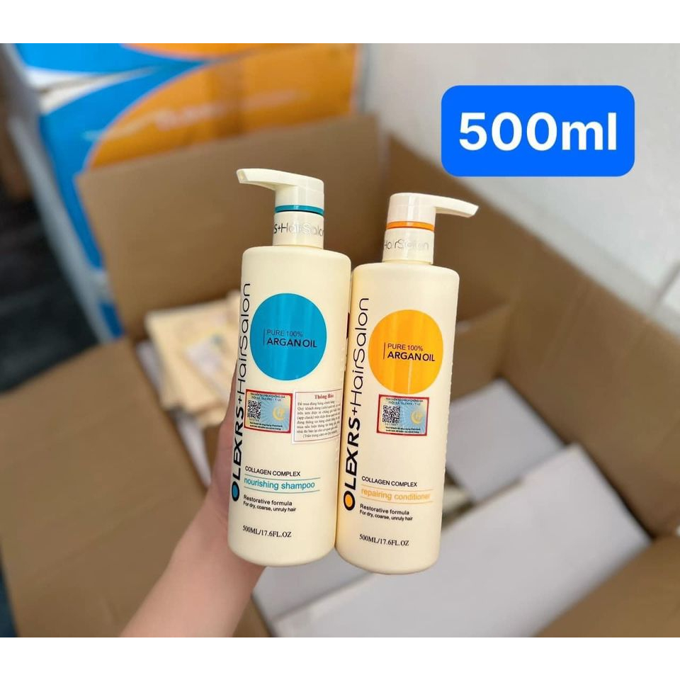 Cặp Dầu Gội Xả Olexrs Hair Salon Cho Tóc Khô Xơ Hư Tổn