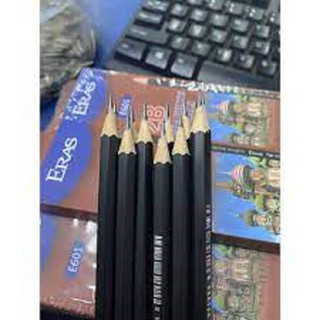 Bút Chì Gỗ Sơn Đen 2B Có Tẩy Eras E602