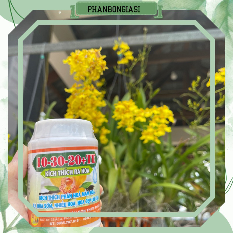 Phân bón NPK phun lá 10-30-20+TE kích thích ra hoa chuyên dùng hoa lan và cây cảnh lọ 100g / phanbongiasitn