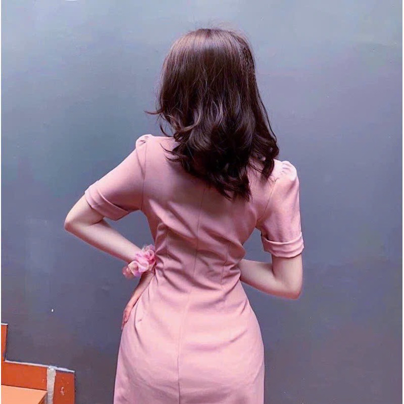 Đầm sơ mi cổ vest 3 màu - đầm vintage thanh lịch thu đông