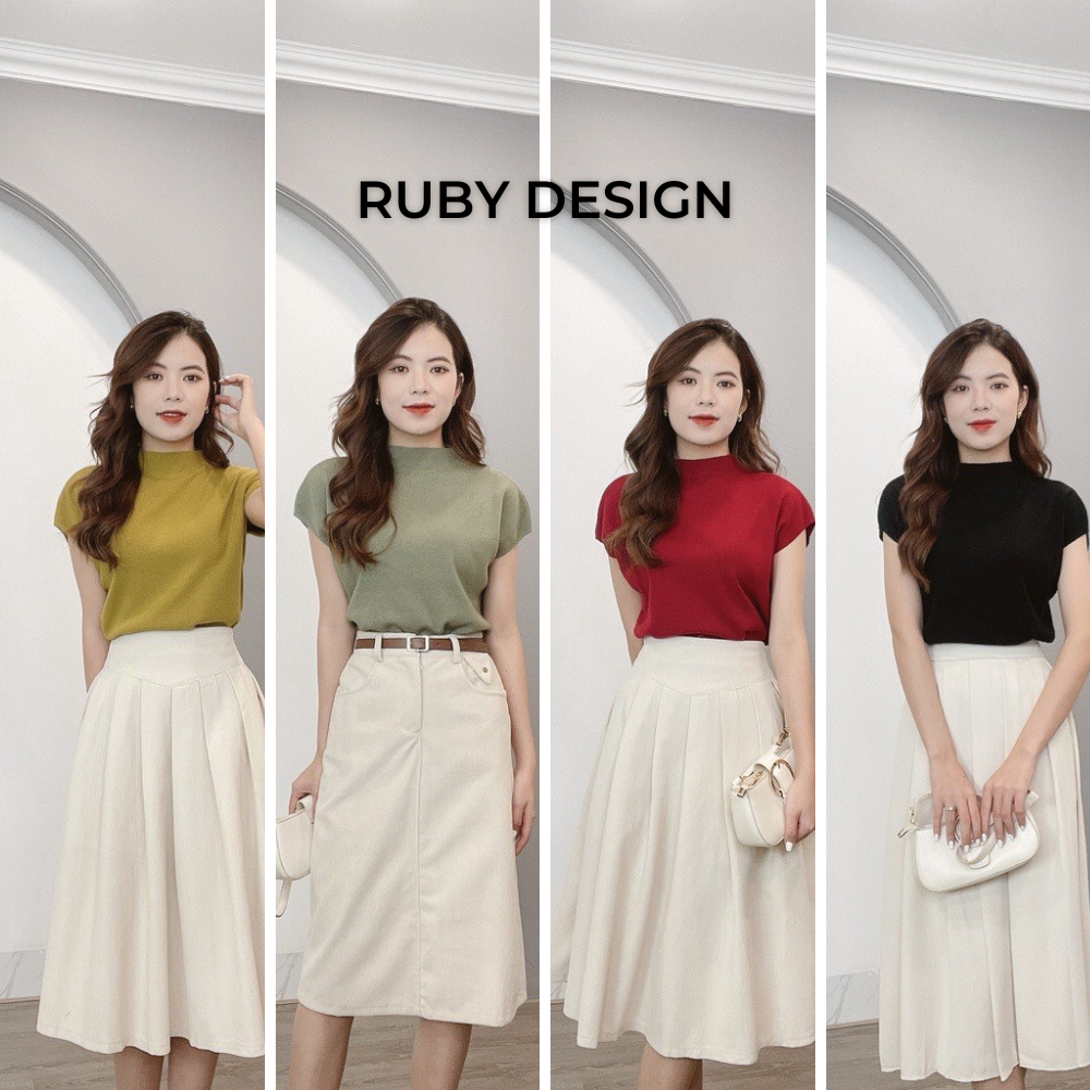 Áo len nữ, áo len kiểu dáng rộng tay hến cổ lọ trơn Basic hàng Quảng Châu loại 1 nhiều màu siêu xinh - RuBy Design