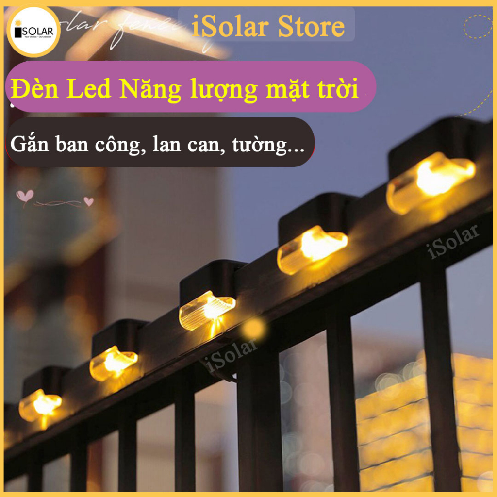 Đèn Led năng lượng mặt trời, đèn trang trí ngoài trời lan can, ban công, sân vườn, lối đi IS205 (Có băng dính 2 mặt)