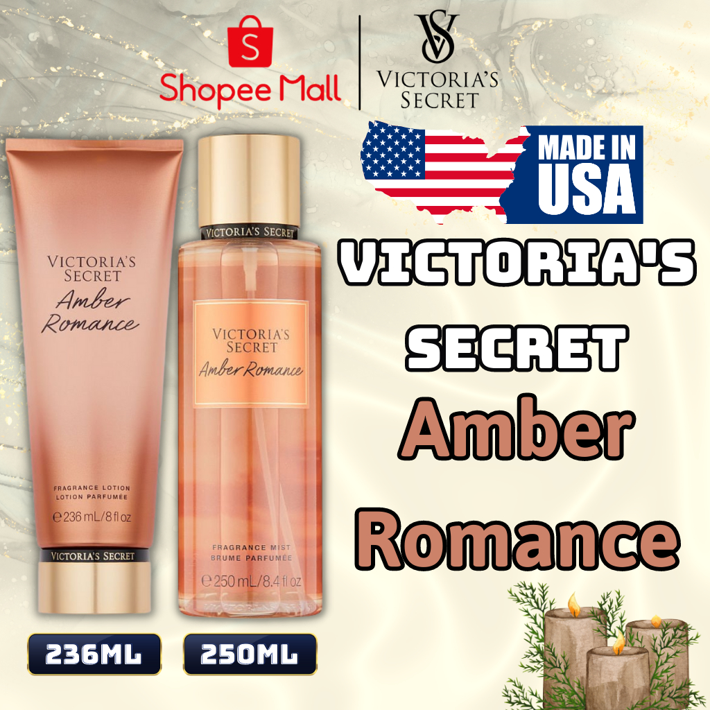 Body Mist Victoria Secret Chính Hãng Amber Romance, Xịt Thơm Body Toàn Thân Hương Nước Hoa 250ml