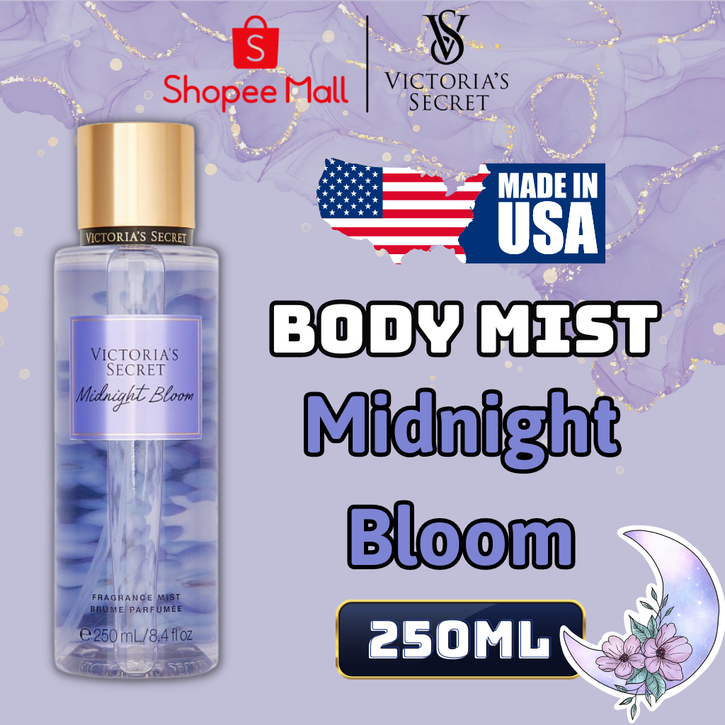 Body Mist Victoria Secret Chính Hãng Midnight Bloom, Xịt Thơm Body Toàn Thân Hương Nước Hoa 250ml