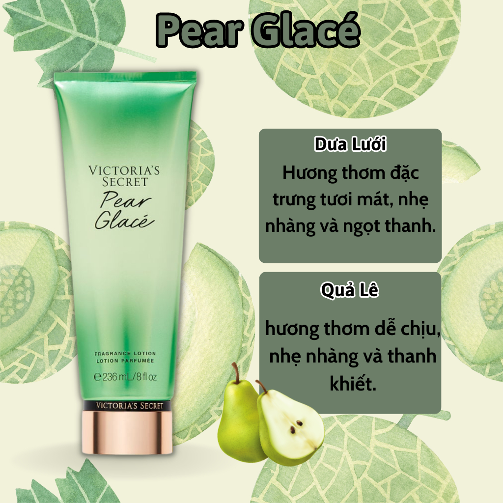 Body Mist Victoria Secret Chính Hãng Pear Glace, Xịt Thơm Body Toàn Thân Hương Nước Hoa 250ml