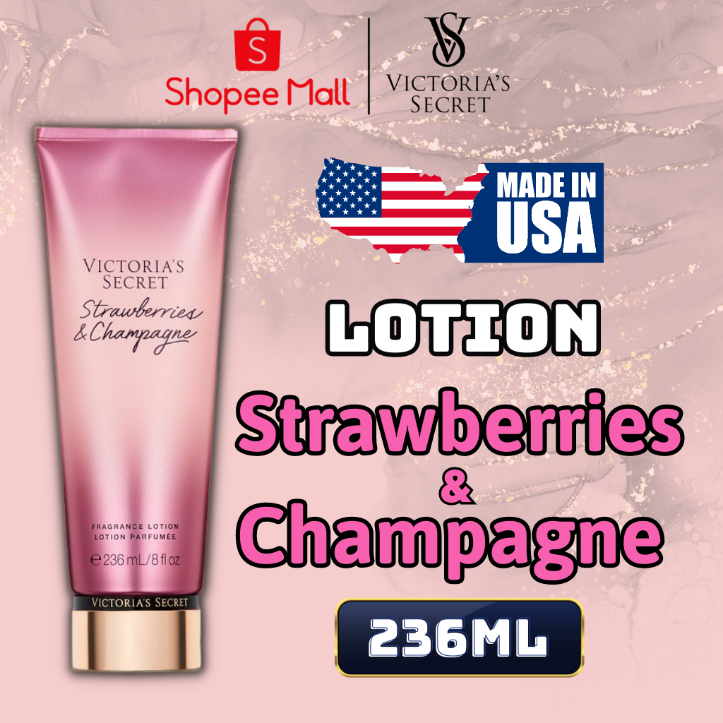 Body Mist Victoria Secret Chính Hãng Strawberries Champagne, Xịt Thơm Body Toàn Thân Hương Nước Hoa 250ml