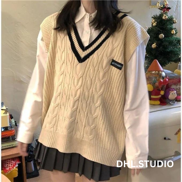 Áo gile nỉ phong cách unisex dáng rộng - D72