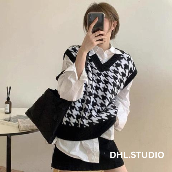 Áo gile nỉ phong cách unisex dáng rộng - D72