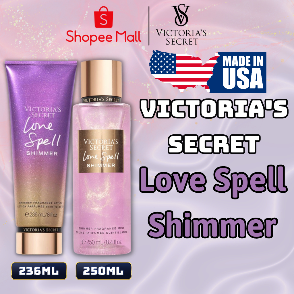 Body Mist Victoria Secret Chính Hãng Love Spell Shimmer, Xịt Thơm Body Toàn Thân Hương Nước Hoa 250ml