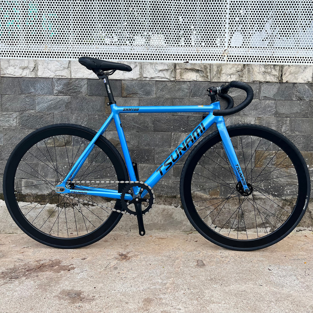 Xe đạp fixed gear TSUNAMI SNM100 cơ bản - Xanh dương nhạt