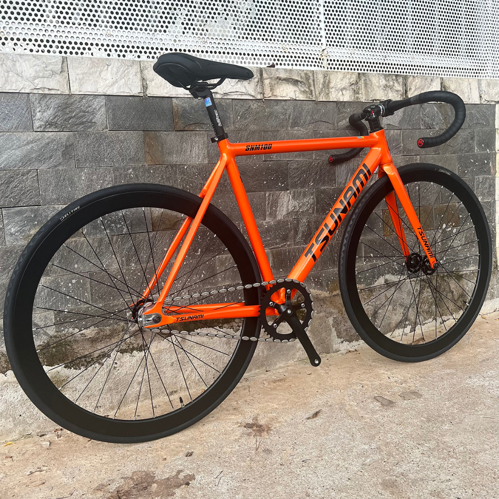 Xe đạp fixed gear TSUNAMI SNM100 cơ bản - Màu cam