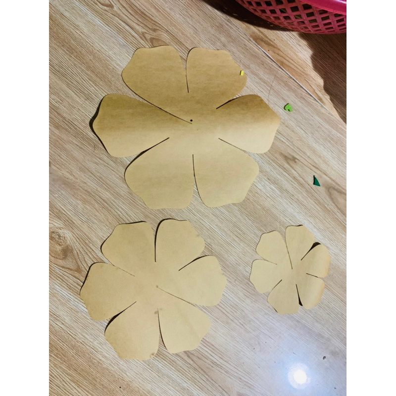 Bông hoa bàng giấy xi măng, kích thươc 10cm,15cm ,18 cm, 20cm về kết lên hoa 3 lớp