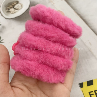 Set 5 dây cột tóc lông gấu hồng Lotso cute