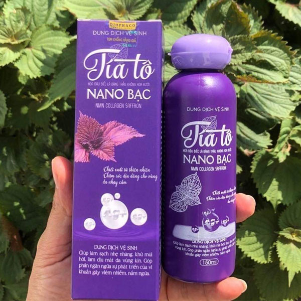 Dung Dịch Vệ Sinh Phụ Nữ Tía Tô NANO Bạc 150ml, Làm sạch, khử mùi hôi, giữ mùi thơm trong 24h- Bee.beauty68