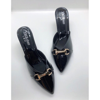 Sục cao gót nữ cao cấp VaccaShoes da bóng phù hợp công sở, dạo phố (làm quà cho chị, cho mẹ trung niên)