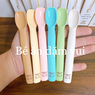 Thìa ăn dặm silicon siêu mềm, thìa tập ăn dặm cho bé cocobear