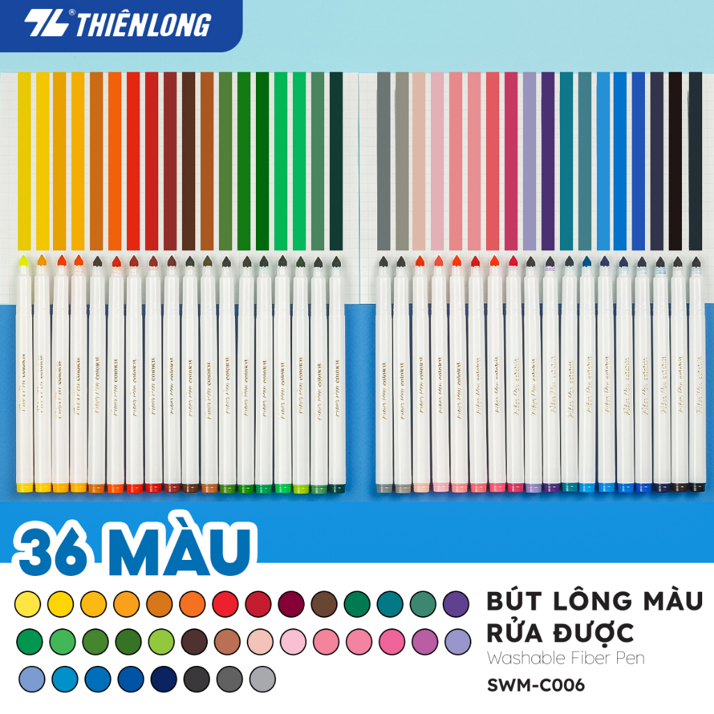 Bút lông màu Fiber Pen Colokit Tập Đoàn Thiên Long - Màu tươi sáng, an toàn cho trẻ em tô màu, sáng tạo