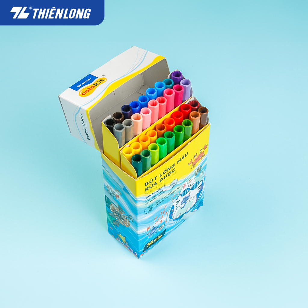 Bút lông màu Fiber Pen Colokit Tập Đoàn Thiên Long - Màu tươi sáng, an toàn cho trẻ em tô màu, sáng tạo