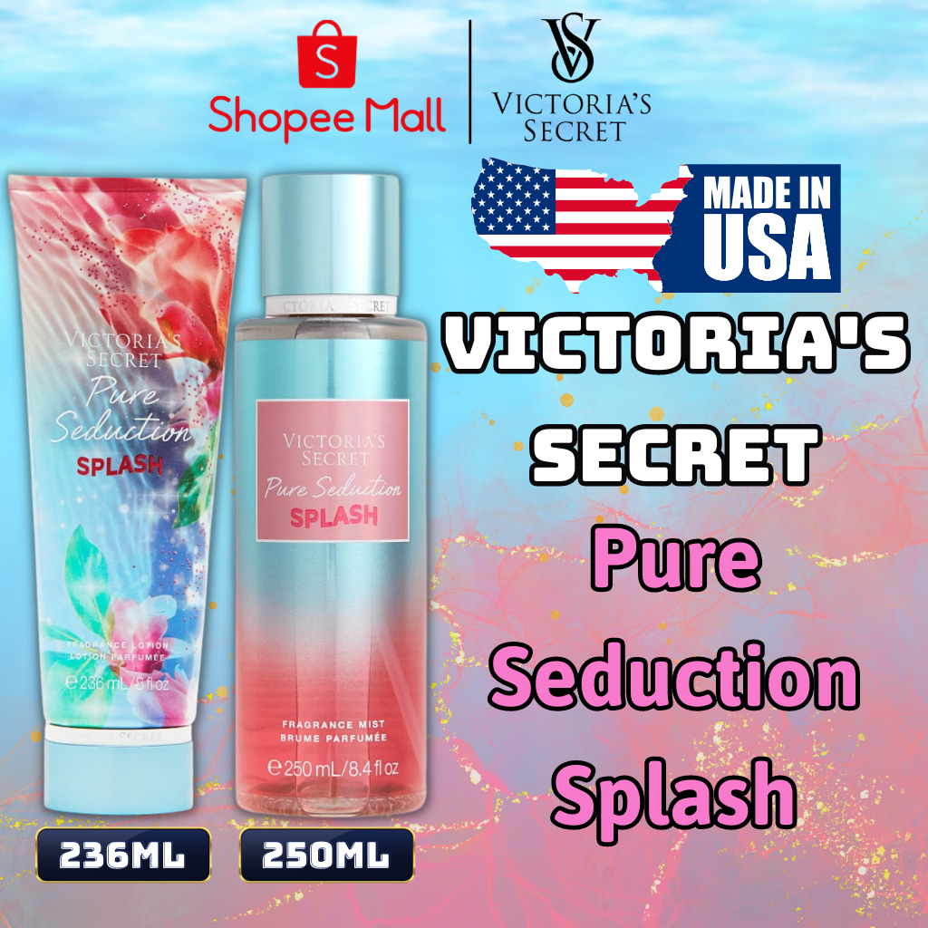 Body Mist Victoria Secret Chính Hãng Pure Seduction Splash, Xịt Thơm Body Toàn Thân Hương Nước Hoa 250ml