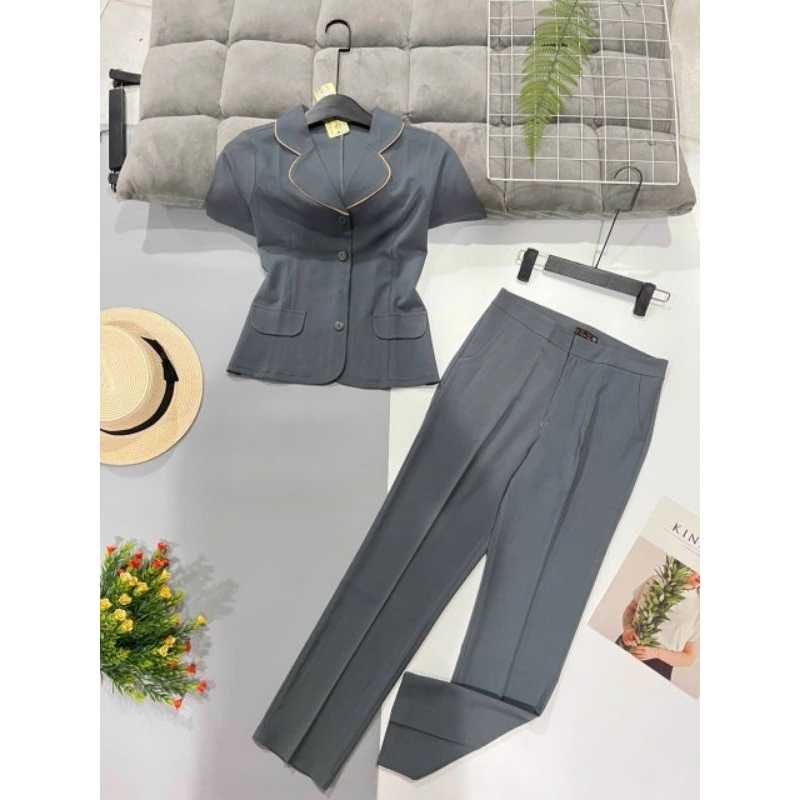 Bô ves thời trang công sở vải kaki có giãn