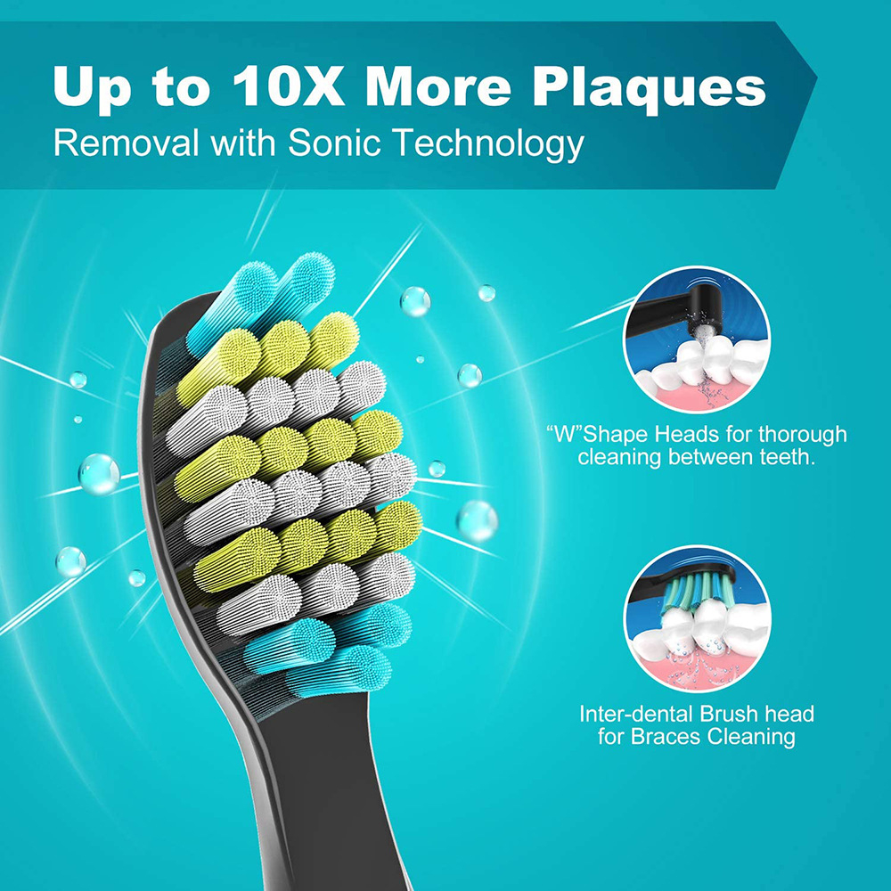 Bàn chải đánh răng điện SENK X3 Plus Công nghệ Sóng Âm Kèm 8 đầu thay thế - Hàng Chính Hãng Bảo Hành 12 Tháng