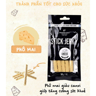 Bánh Thưởng Que mềm Stick Jerky cho Chó 50g Hàn Quốc - Nhiều Vị Phomai ; Gà; Cá Hồi; Phomai và Cá Hồi; Gà và Phomai