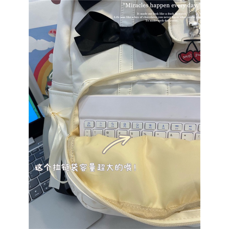 Balo poly chống thấm nơ xinh xắn