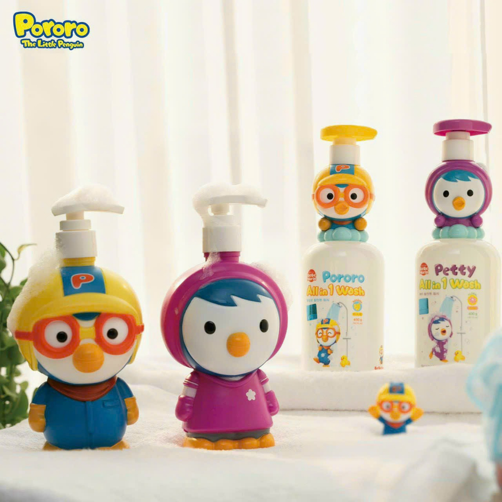 Sữa Tắm Gội Xả 3-in-1 Pororo & Petty an toàn cho da bé Nhập Khẩu Hàn Quốc