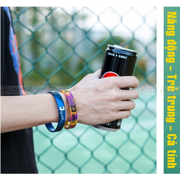 Vòng Tay Cao Su Thể Thao, Vòng Đeo Tay Bóng Rổ NBA Nam Nữ Chống Nước Giá Rẻ PRO SPORT