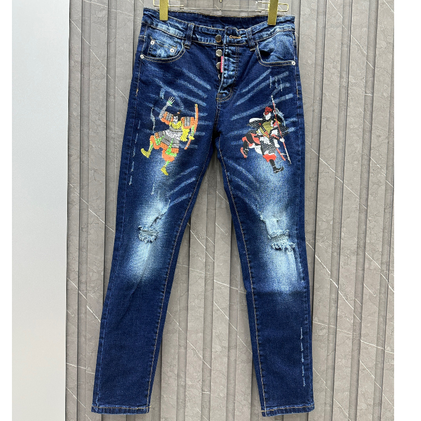 Quần Jeans DSQ Nam Thêu Logo Hình Siêu Chất - Quần DSQ Nam Vẩy Sơn Cao Cấp Hót 2023