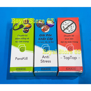 Anti stress - parakill - toptop. combo siêu đỉnh cá khỏe cá sung cho cá cảnh