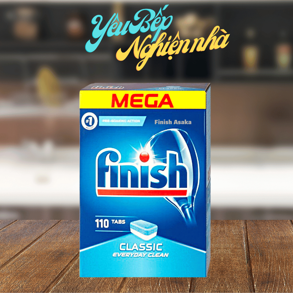 Viên rửa chén bát Finish Classic 110 viên nhân đỏ Nhập khẩu Chính hãng