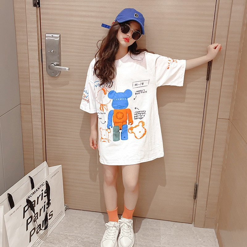Đầm bé Familylove kid - váy cho bé họa tiết gấu Bearbrick phong cách Hàn Quốc