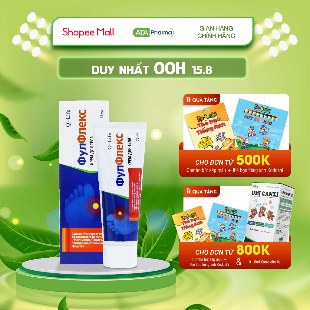 Gel bôi giảm đau Nga - Full Flex - Hỗ trợ giảm đau nhanh, giảm sưng do viêm khớp, gout, dung tích 75ml