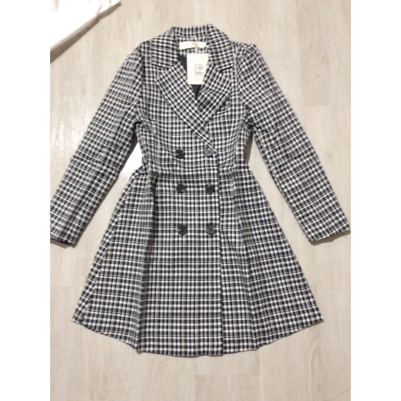 Áo khoác mangto caro xếp li eo quảng châu đủ size