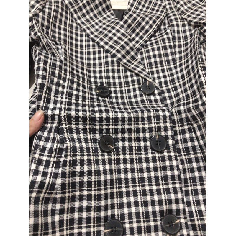 Áo khoác mangto caro xếp li eo quảng châu đủ size