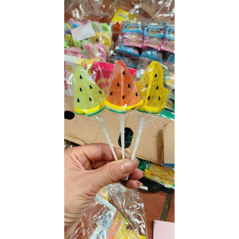 Hộp 50 que kẹo mút dẻo hình miếng dưa siêu  ngon