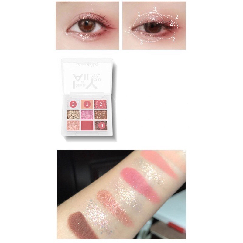 Bảng mắt 9 ô vuông Lameila nội địa Trung